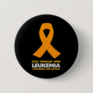 Bóton Redondo 5.08cm Sensibilização do Cancer para a ansiedade Laranja
