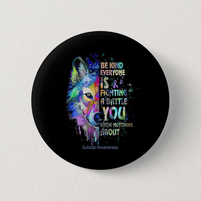 Bóton Redondo 5.08cm Sensibilização Suicida Seja Como Todos Estão Lutan (Frente)