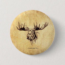 Bóton Redondo 5.08cm Sepia do desenho dos alces
