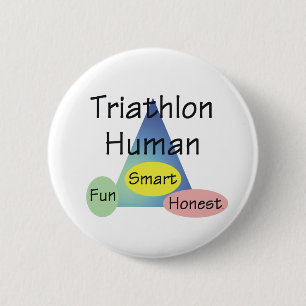 Bóton Redondo 5.08cm Ser humano do Triathlon do T