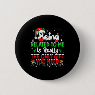 Bóton Redondo 5.08cm Ser Parente Meu Piadas De Natal Família Xmas Pijam