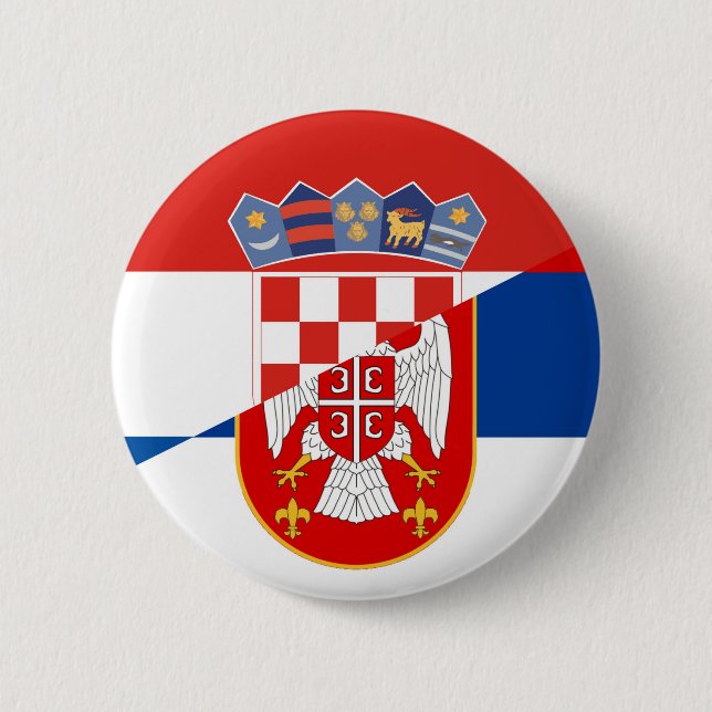 Bóton Redondo 5.08cm serbia croatia bandeira país meio símbolo (Frente)