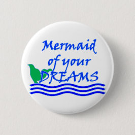 Bóton Redondo 5.08cm Sereia De Seus Sonhos (Azul)