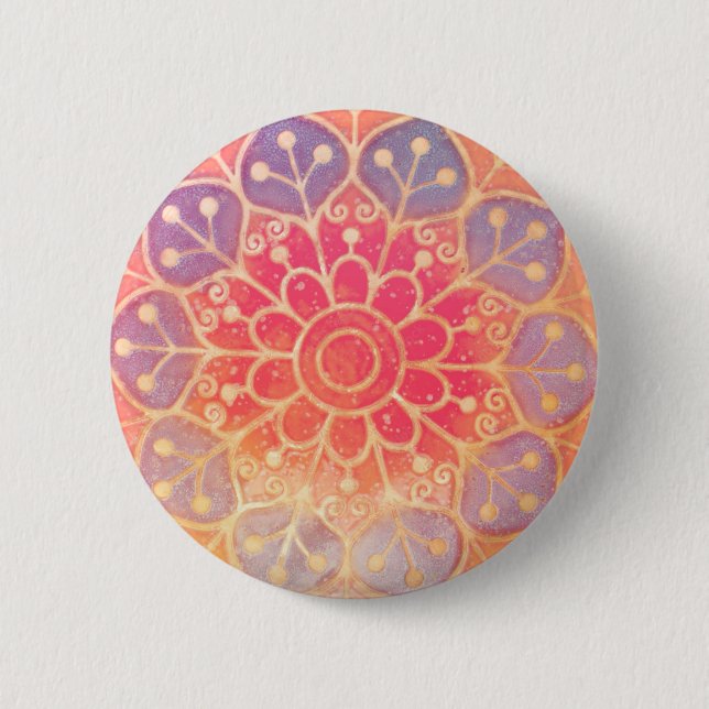 Bóton Redondo 5.08cm Serene Mandala (Frente)