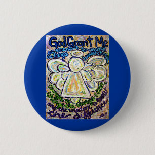 Bóton Redondo 5.08cm Serenity Prayer Angel Art Painting Button