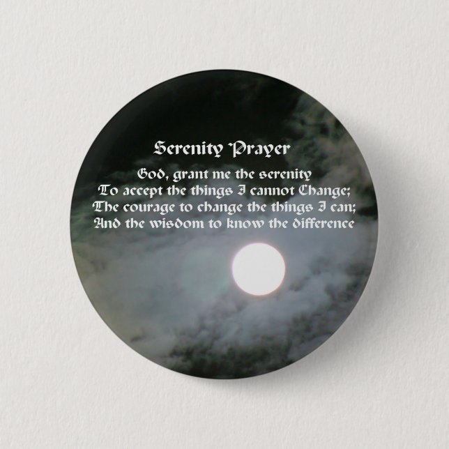 Bóton Redondo 5.08cm Serenity Prayer Full Moon Inspiration (Frente)