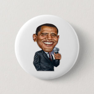 Bóton Redondo 5.08cm Série da caricatura de Barack Obama