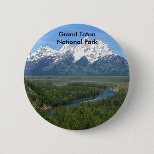 Bóton Redondo 5.08cm Série grande 8 do parque nacional de Teton
