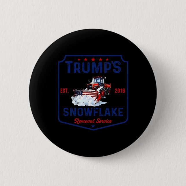 Bóton Redondo 5.08cm Serviço de Remoção do Floco de Neve de Trump Funny (Frente)