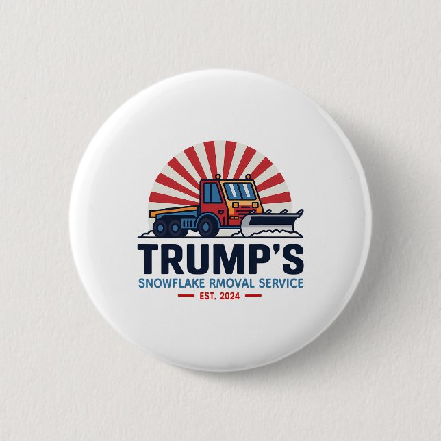 Bóton Redondo 5.08cm Serviço de Rmoval Snowflake de Trump Funny Donald  (Frente)