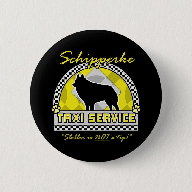 Bóton Redondo 5.08cm Serviço Schipperke Taxi (Frente)