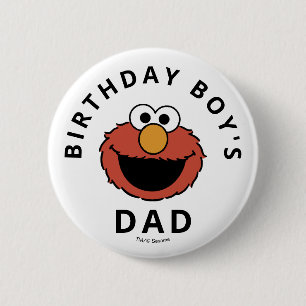 Bóton Redondo 5.08cm Sesame Street Elmo - Primeiro Botão de Aniversár
