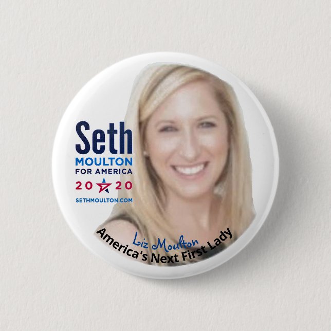 Bóton Redondo 5.08cm Seth Moulton 2020: Liz Moulton para a primeira (Frente)