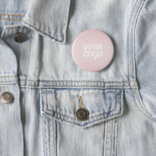 Bóton Redondo 5.08cm Seu logotipo e elegante ombre rosa blush moderno