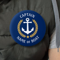 Seu nome de barco Capitão Anchor Dourado Laurel Ma