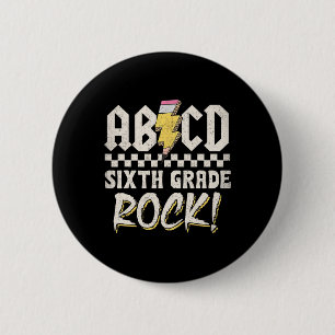 Bóton Redondo 5.08cm Sexta Série Abcd Rock Volta às Aulas Primeiro Dia