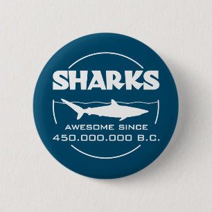 Bóton Redondo 5.08cm Sharks Incrível Desde 450.000.000 A.C.