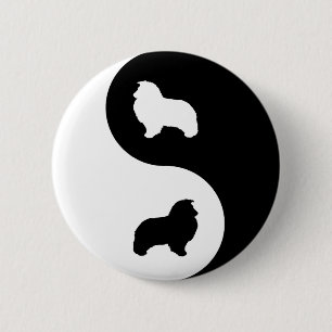 Bóton Redondo 5.08cm Sheepdog de Shetland Yin Yang