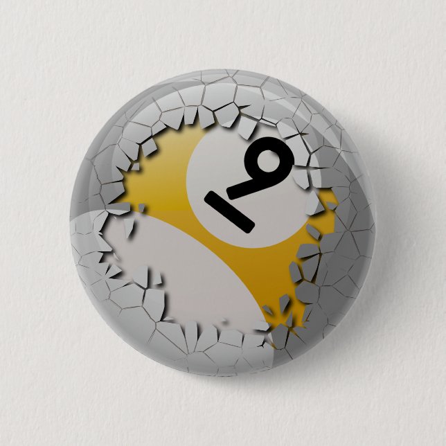 Bóton Redondo 5.08cm Shell rachado estoira a bola de bilhar do número 9 (Frente)