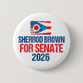 Bóton Redondo 5.08cm Sherrod Brown for Senate 2026 Election Ohio Flag