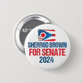 Bóton Redondo 5.08cm Sherrod Brown para Senado 2024 Eleição no Ohio Fla