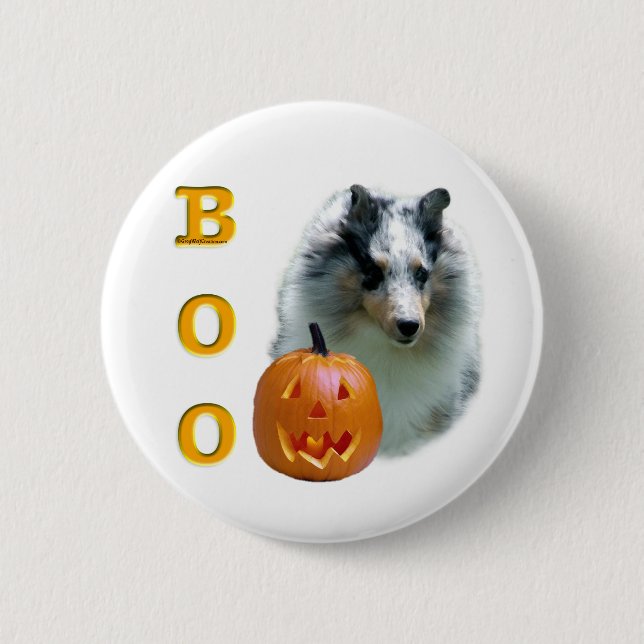 Bóton Redondo 5.08cm Shetland Sheepdog (merle) Boo (Frente)