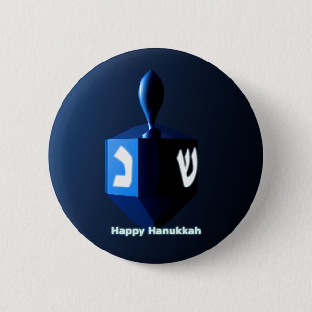Bóton Redondo 5.08cm Shiny Blue Dreidel (Frente)
