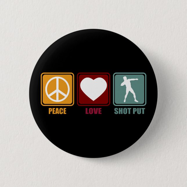 Bóton Redondo 5.08cm Shot Put Putter Dad Girl Peace Love Design Gift (Frente)