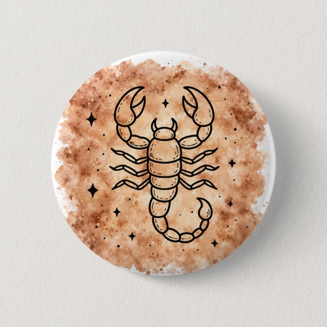 Bóton Redondo 5.08cm Signo de Escorpião (Frente)