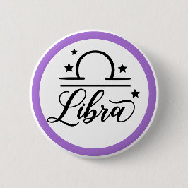 Bóton Redondo 5.08cm Signo Zodíaco Libra