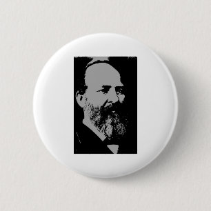 Bóton Redondo 5.08cm Silhueta de James A. Garfield