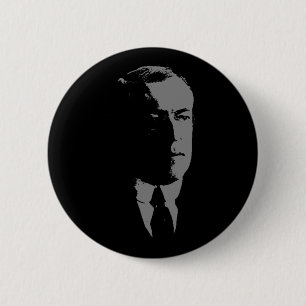 Bóton Redondo 5.08cm Silhueta de Woodrow Wilson