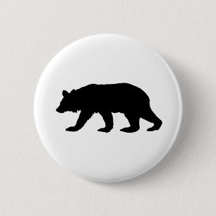 Bóton Redondo 5.08cm Silhueta do urso preto