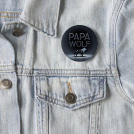 Bóton Redondo 5.08cm Silhueta Personalizada do Papai Lobo Natureza