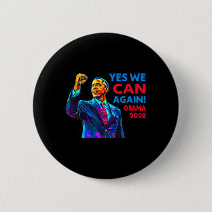 Bóton Redondo 5.08cm Sim Podemos Novamente Obama 2028 Campanha Política