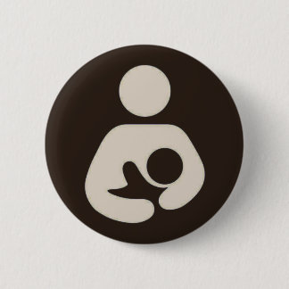 Bóton Redondo 5.08cm Símbolo amamentando Pinback Brown