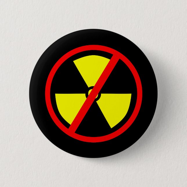 Bóton Redondo 5.08cm Símbolo antinuclear Pinback (Frente)
