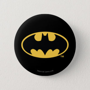 Bóton Redondo 5.08cm Símbolo Batman   Logotipo Oval