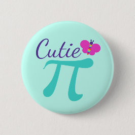 Bóton Redondo 5.08cm Símbolo Cutie Pi Math Pun