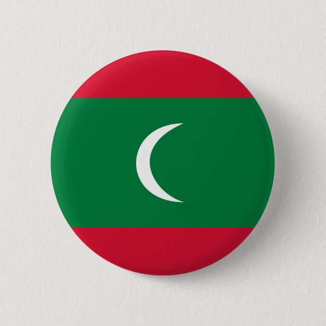 Bóton Redondo 5.08cm símbolo da nação da bandeira de país de maldives (Frente)