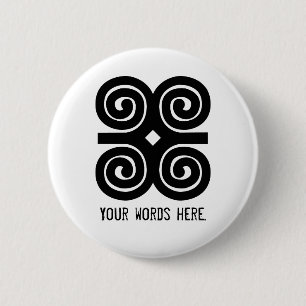 Bóton Redondo 5.08cm Símbolo de Adinkra da humildade da força de