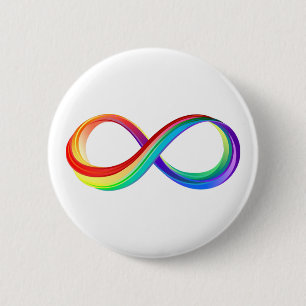 Bóton Redondo 5.08cm Símbolo de Infinidade Arco-Íris em Camadas