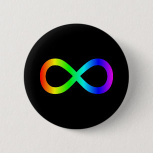 Bóton Redondo 5.08cm Símbolo de Infinito Arco-íris