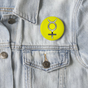 Bóton Redondo 5.08cm Símbolo de Mercury
