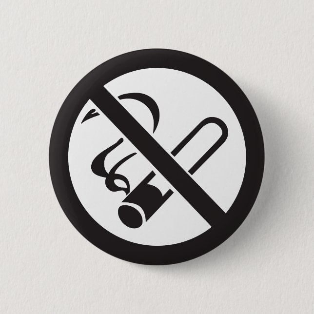 Bóton Redondo 5.08cm símbolo de não fumante (Frente)