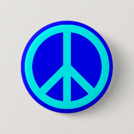 Bóton Redondo 5.08cm Símbolo de Paz Azul Água