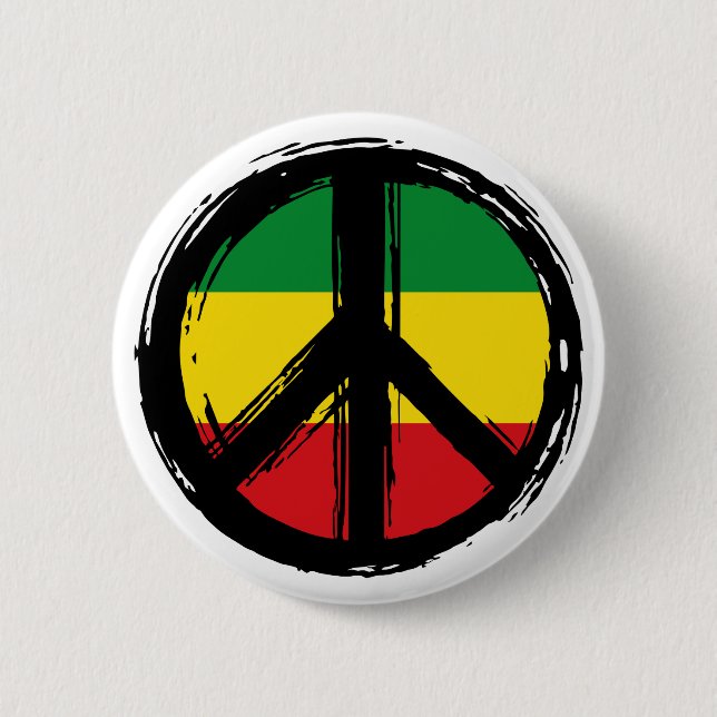 Bóton Redondo 5.08cm Símbolo de paz com estilo reaggage (Frente)