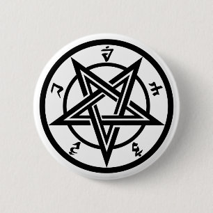 Bóton Redondo 5.08cm Símbolo de pentagrama clássico