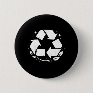 Bóton Redondo 5.08cm Símbolo de Reciclagem Dia da Terra Meninos Meninas