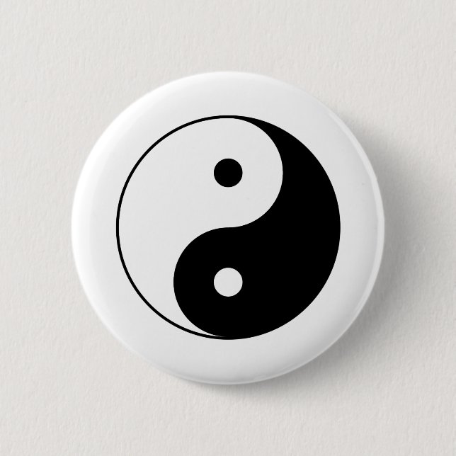 Bóton Redondo 5.08cm Símbolo de YIN E de YANG (Frente)